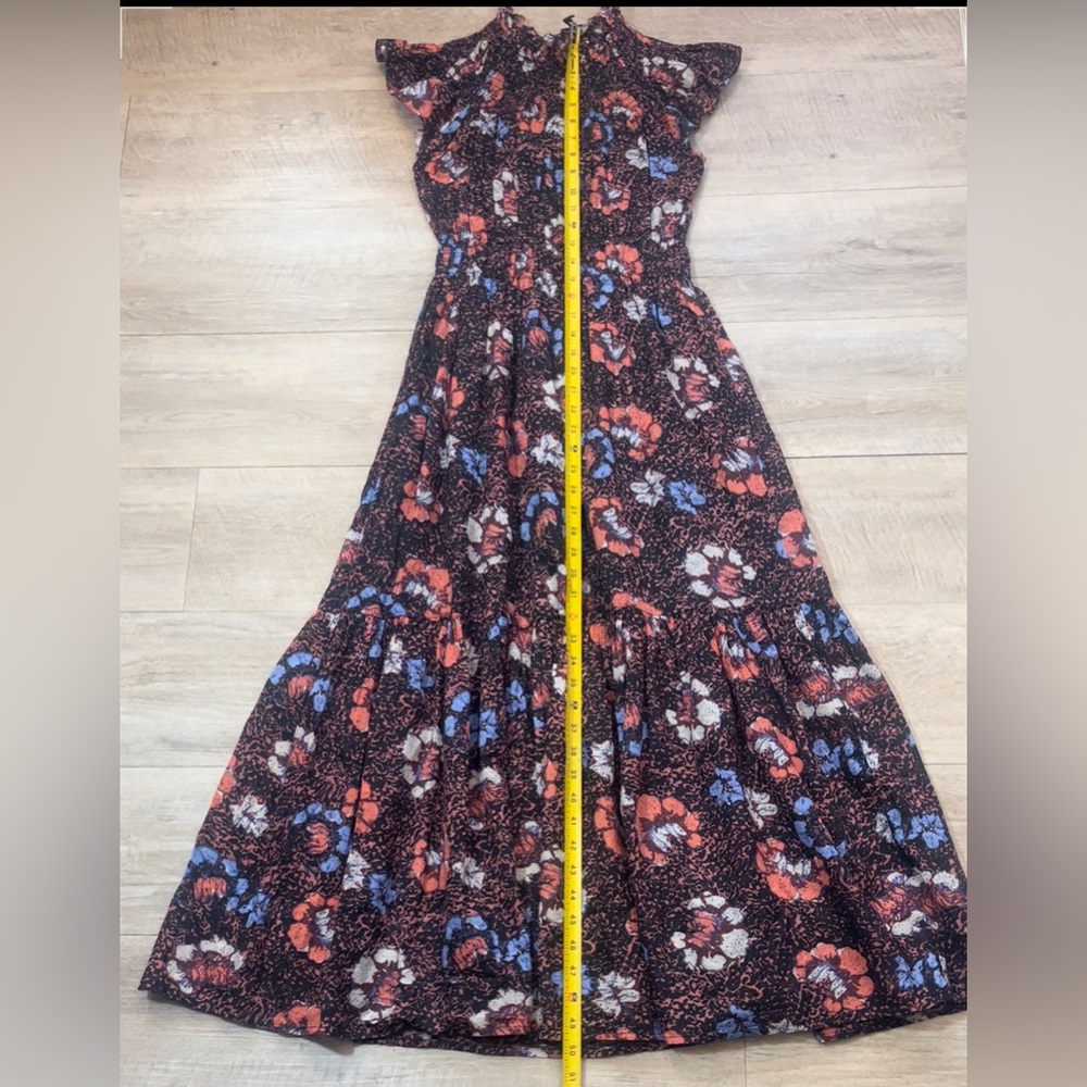 Cleobella Floral Maxi Dress in Black with Pink & Blue Accents - Picture 9 of 10